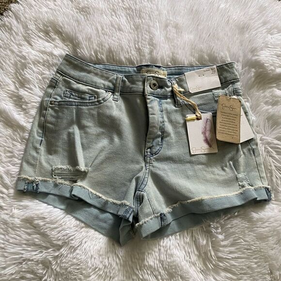 Jessica Simpson Forever Shorts New Distressed Womens Size 27 Feather Charm - Picture 1 of 7